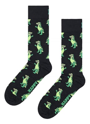 Calcetines con estampado de dinosaurio | Calcetines alegres | Calcetines divertidos de dinosaurio - Verde