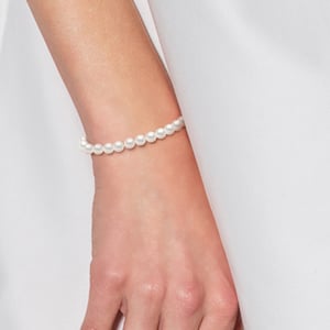 Pulseras de agua Pearls dulces 5-6 mm Gold blanco de oro blanco 18 quilates "Boda"