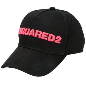 Gorra negra con logo bordado rosa de DSQUARED2