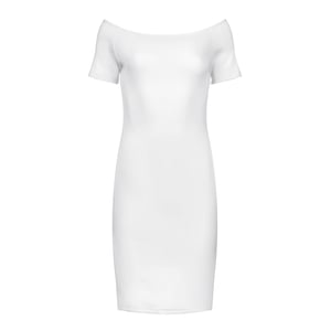Vestido Ajustado con Hombros Descubiertos - Blanco