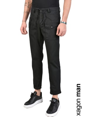 Xagon Man Pantalones Sidex del hombre negro