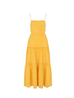 Guess Vestido Lace Up de mujer amarillo