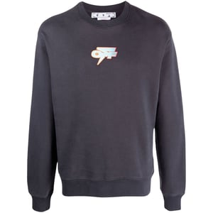 Off-White Sudadera azul marino Thunder Skate Fit con cuello redondo
