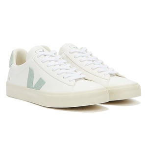 Campo Sneakers en piel cromada blanca y verde