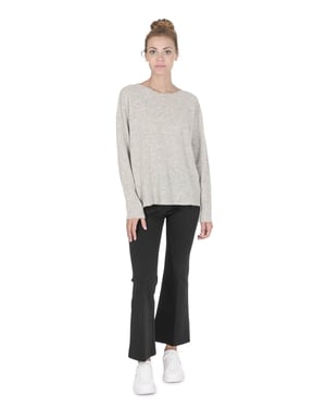 Crown Of Edinburgh Cashmere Pull Surdimensionnà© à  Col Bateau Pour Femme Coe 008 Gris Melange