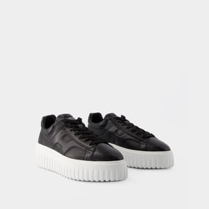 Sneakers H-Stripes Allacciato - Hogan - Piel - Negro