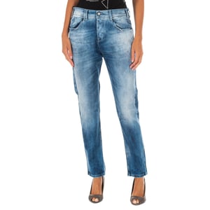 Pantalon Tejano Largo corte del bajo recto 10DBF0667 mujer