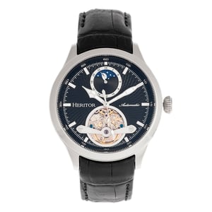 Reloj automático Heritor Gregory semiesqueleto con correa de cuero