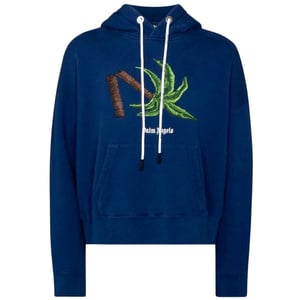 Palm Angels Broken Palm Tree sudadera con capucha azul