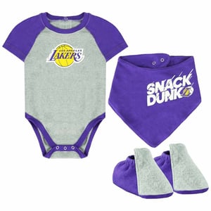 NBA Los Ángeles Lakers Recién nacidos 3 piezas de vapor Bab y bottie Set VK2N1BCPY LAK