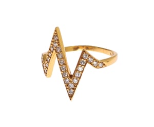 Anillo Nialaya de Plata 925 Dorada para Mujeres con CZ Claro de 18K