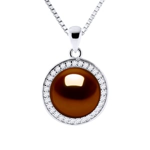 Sol Collar de agua dulce Pearl White 9-10 mm 925