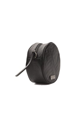 Bolso Cruzado de Cuero Negro Donatella para Mujer Pompei