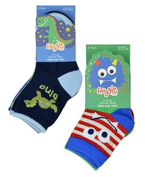 6 Pack Calcetines Niños Monstruos Dinosaurio | Snob | Calcetines Algodón - Dinosaurio