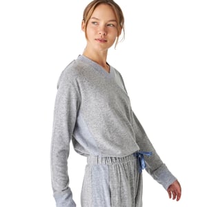 Pijama manga larga de punto suave cuello pico JJB5 mujer