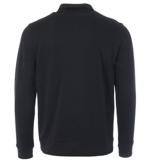 Sudadera sostenible con media cremallera y parche del logotipo de BOSS - Negra