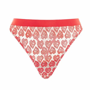 Nicce contrastante para mujer blanca/roja AOP Heart tanga ropa interior 211 2 15 10 0469
