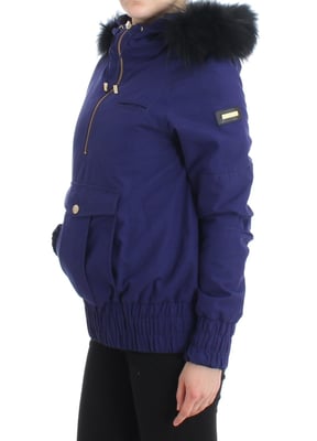 Chaqueta Corta Azul Acolchada con Capucha para Mujer GF Ferre