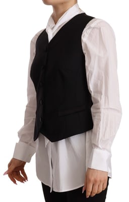 Top sin mangas negro con botones de Dolce & Gabbana para mujer en viscosa