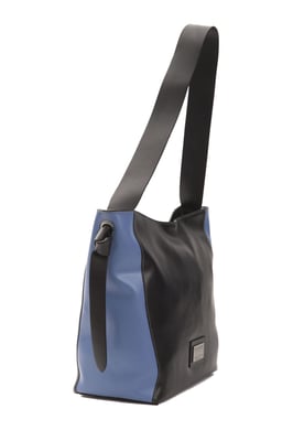 Bolso de hombro de cuero negro Donatella de Pompei para mujer