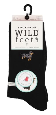 Wild Feet - Pack de 3 Calcetines de Algodón Bordados con Diseño de Animales para Mujer