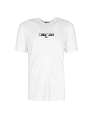 Les Hommes T-shirt Community del hombre negro, Blanco