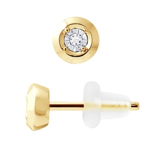 Pendientes de tachuelas de diamantes 0.020 0.50 CTS CTS Ilusión Oro amarillo