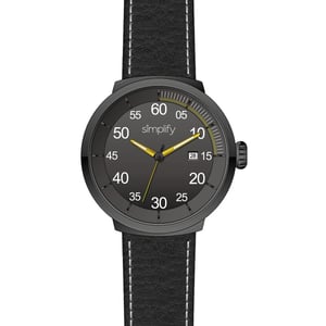 Simplifique el reloj 7100 con correa de cuero y fecha