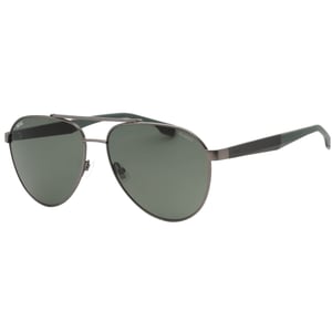 Gafas de sol Hugo Boss con lentes polarizados gris verdoso y acabado mate en rutenio.
