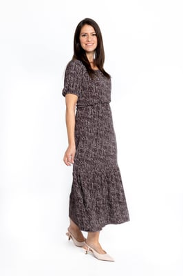 Maxivestido estampado animal marrón