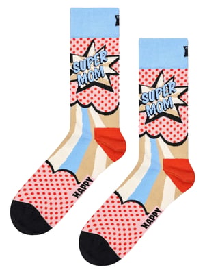 Calcetines Mamá | Calcetines Happy | Calcetines Super Mamá | Regalos para Mamá - Rojo