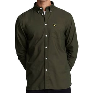 Camisa moteada de manga larga verde oscuro de Lyle & Scott