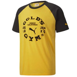 Puma x Gold's Gym Raglan Mens amarillo/camiseta negra
