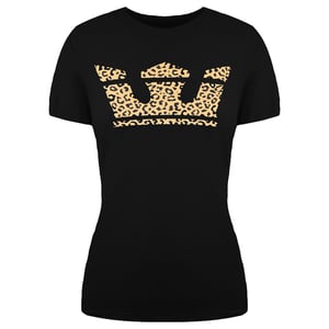Camiseta de corona de estampado de leopardo de Supra Black 192232 045