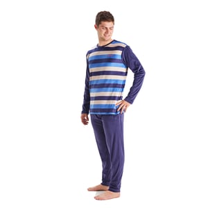 Pijama manga larga cuello redondo terciopelo MU3 hombre