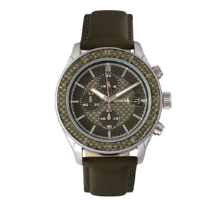 Reloj Breed Maverick con cronógrafo y correa de cuero con fecha
