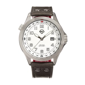Reloj de buceo para hombre con correa de cuero Shield Palau y fecha