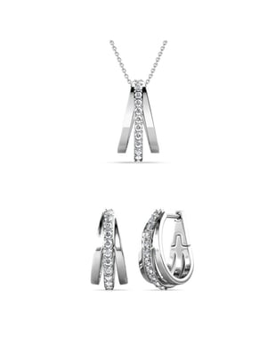 Conjuntos de aros Aurielle - Plata y cristal