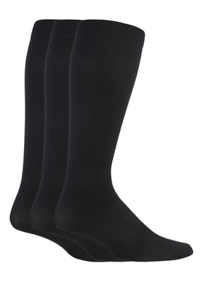 3 Pares Multipack Calcetines de Vuelo para Hombre | IOMI | Calcetines de Compresión Graduada para Pies Hinchados | Calcetines DVT para Viajar, Correr y Ciclismo - Negro