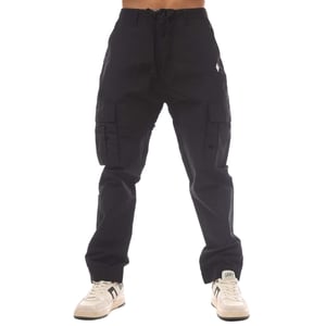 Pantalones cargo CROSS de nailon con cordón ajustable en el tobillo en negro