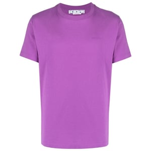 Off-White Camiseta violeta de corte slim con lengueta Diag