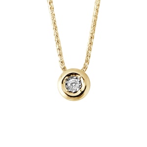 Collar Solitario de diamantes 0,020 CTS SERTI Ilusión 0,50 Cts Oro blanco