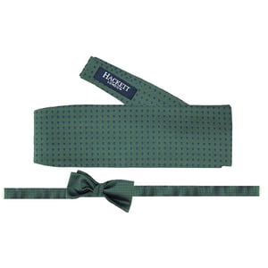 Hackett London Corbatas de Lazo de Seda Impresa para Hombre Verde Oscuro