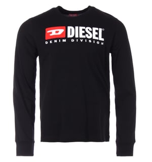 Camiseta Negra De Manga Larga Con El Logotipo De Diesel Denim Division