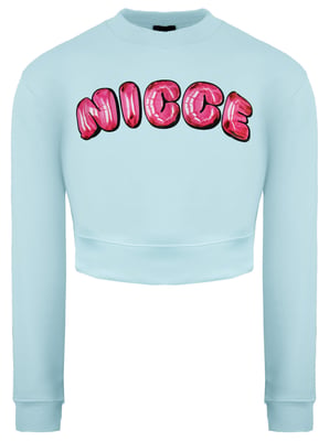 Nicce manga larga azul caddel caddel sudadera recortada 211 2 03 01 0315