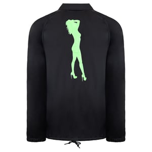 Supra x Heidi Klum Cochs Botón de manga larga Botón Up Black Mens Jacket 101900 008