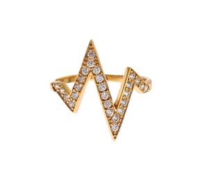 Anillo Nialaya de Plata 925 Dorada para Mujeres con CZ Claro de 18K