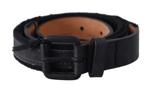Cintura de Cuero Negro con Hebilla de Logo para Mujer de Ermanno Scervino