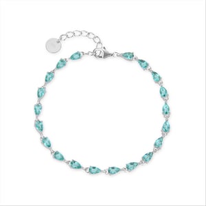 Pulsera Luxenter, muanyala de plata de ley 925 y circonita esmeralda acabado baño rodio