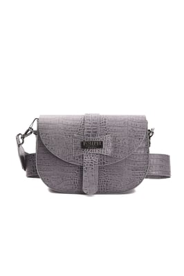 Bolso cruzado de piel gris Donatella para mujer Pompei